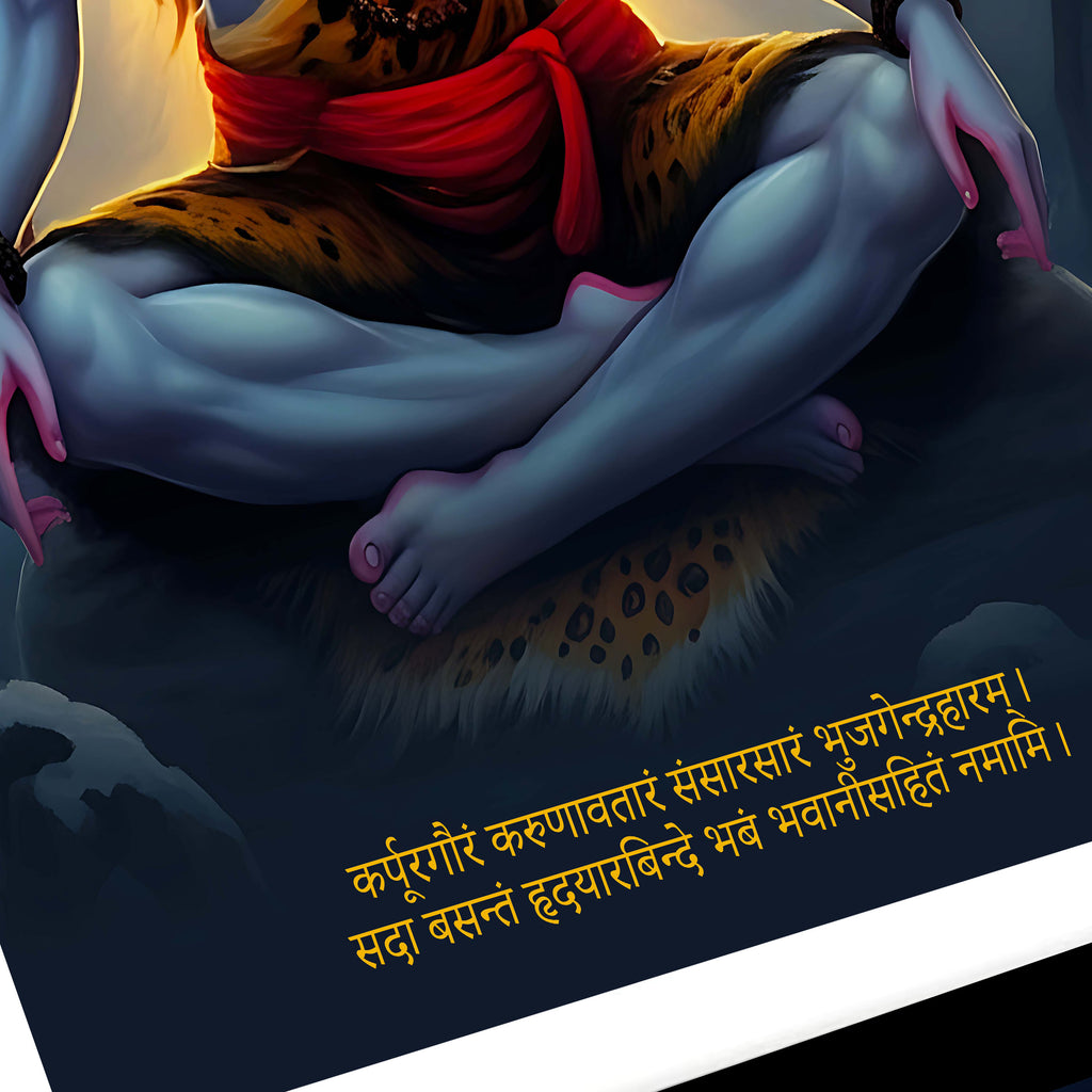 Shiv Ji Photo Frame – Karpoora Gauram Karunavataram Sanskrit Mantra
