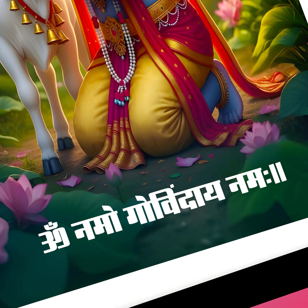 Laddu Gopal Divine Photo Frame – Om Namo Govindaya Namah Mantra