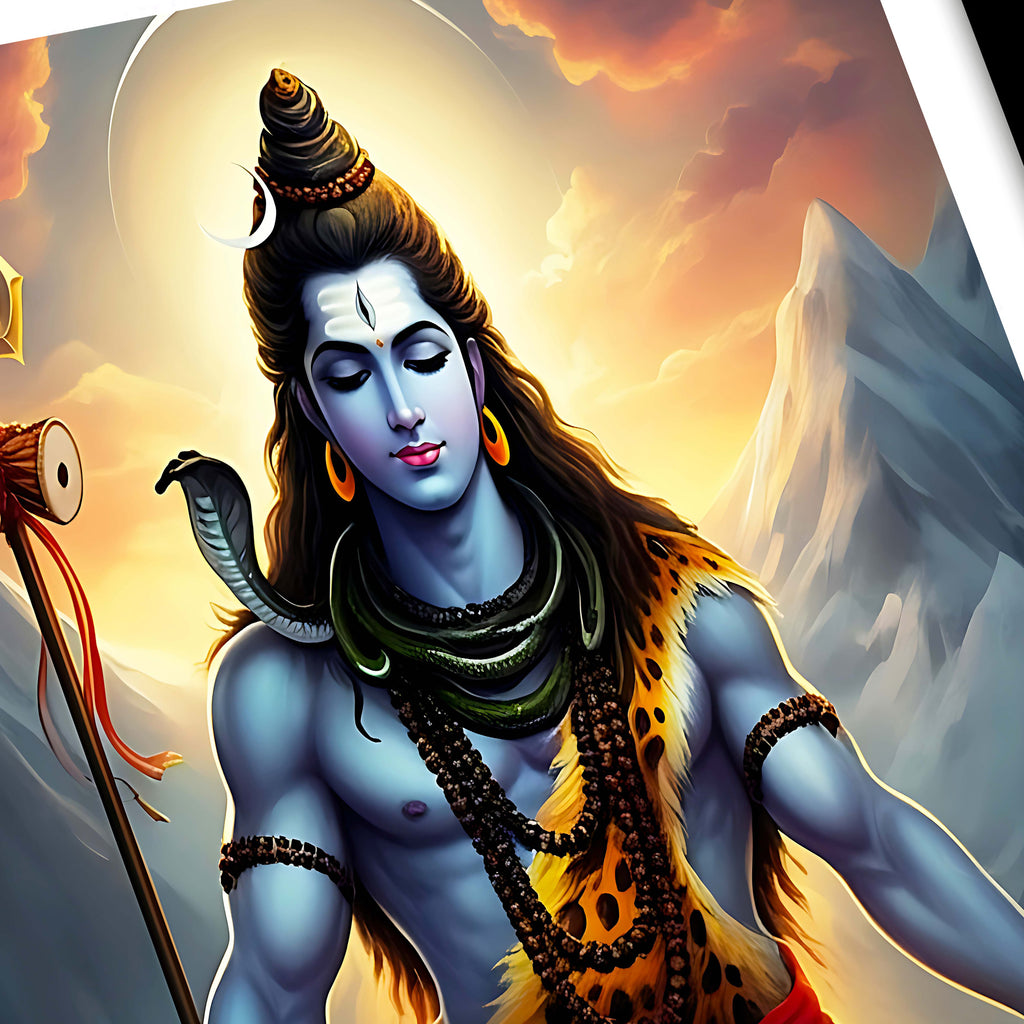 Shiv Ji Photo Frame – Karpoora Gauram Karunavataram Sanskrit Mantra
