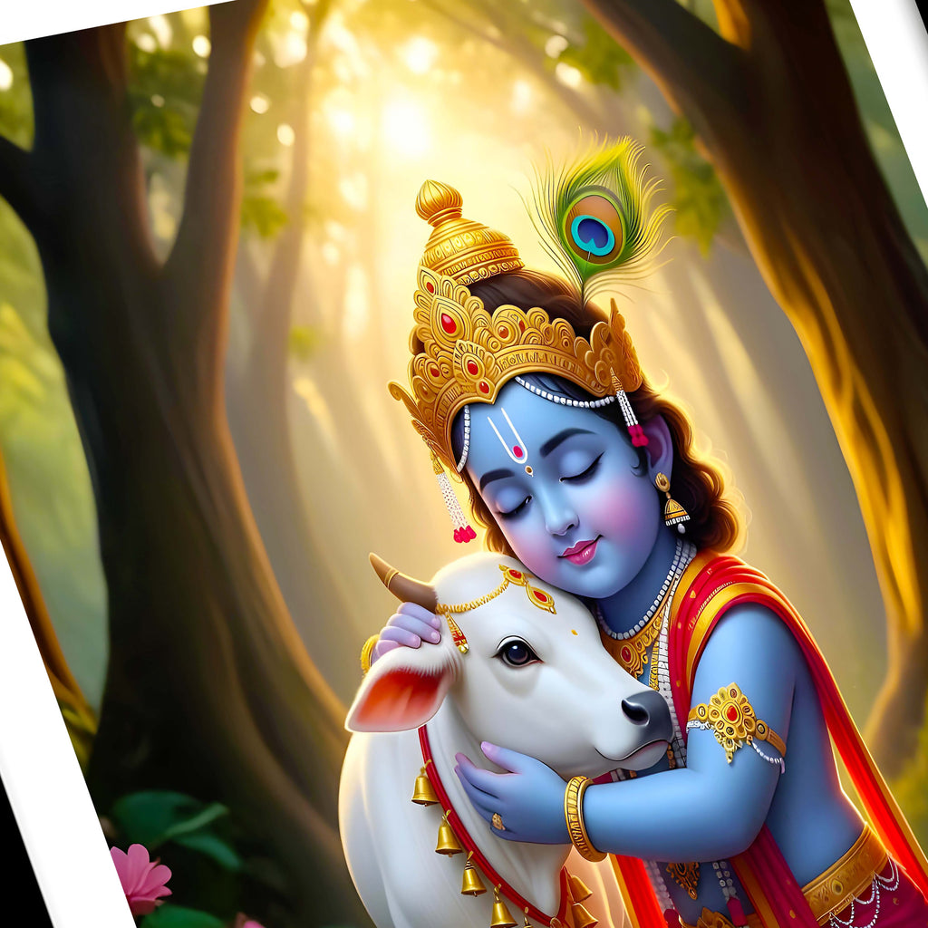 Laddu Gopal Divine Photo Frame – Om Namo Govindaya Namah Mantra