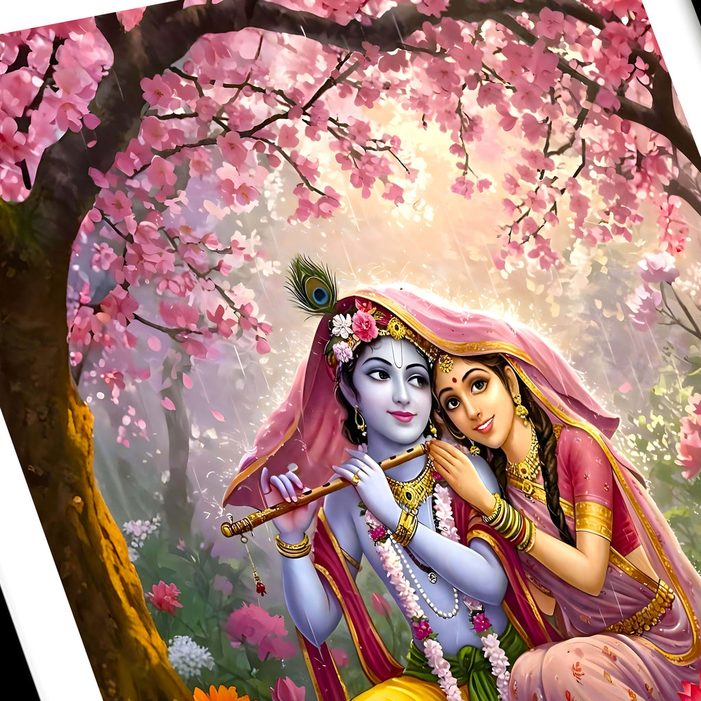 Radha Krishna Photo Frame OM Shri Radha Krishna Namah Mantra